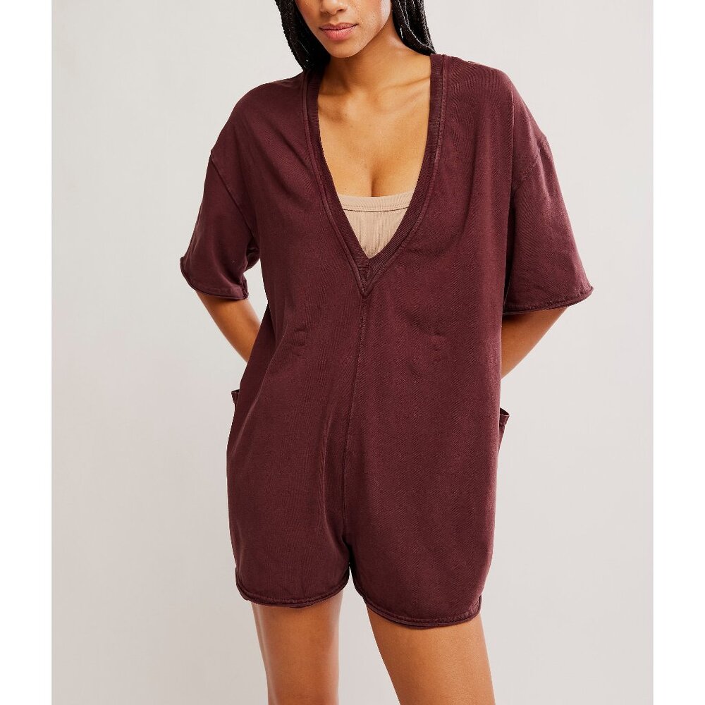 FP Movement by Free People Burgundy Romper